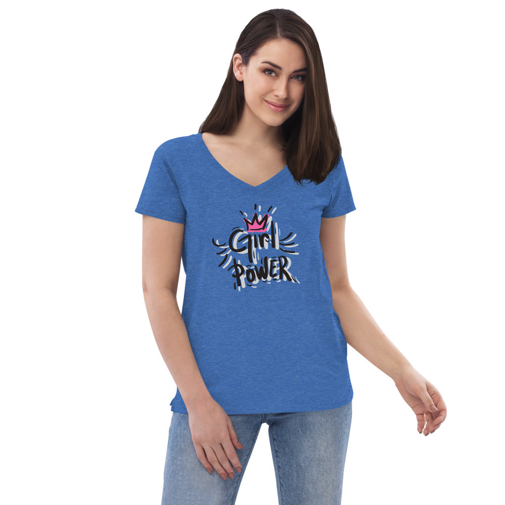 Girl Power recycled v-neck t-shirt