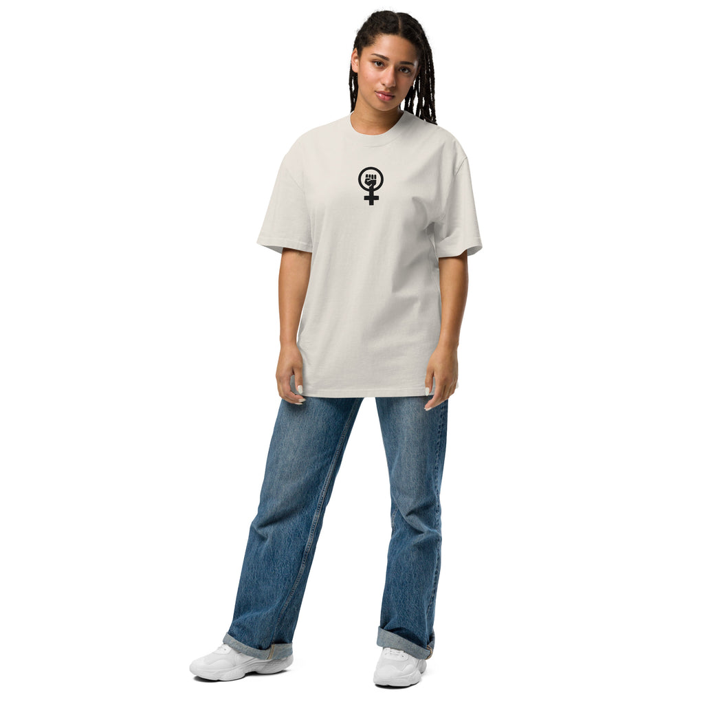 Girl Power Girl Strong Oversized faded t-shirt