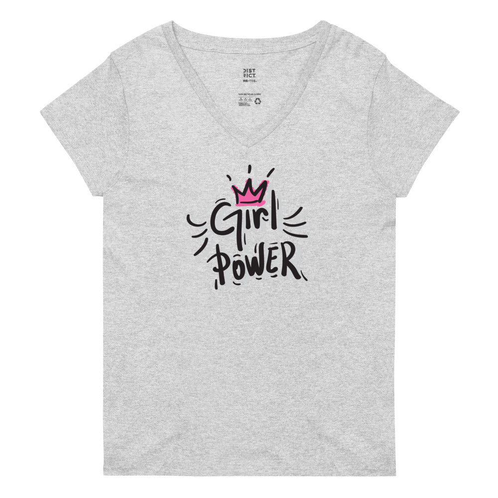 Girl Power recycled v-neck t-shirt